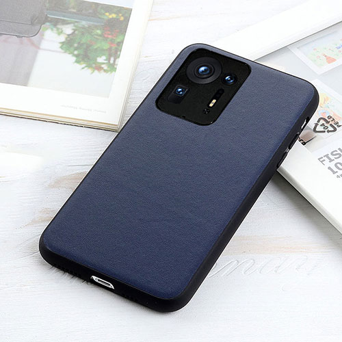 Soft Luxury Leather Snap On Case Cover B01H for Xiaomi Mi Mix 4 5G Blue
