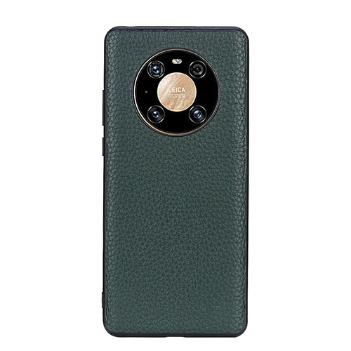 Soft Luxury Leather Snap On Case Cover B02H for Huawei Mate 40 Green
