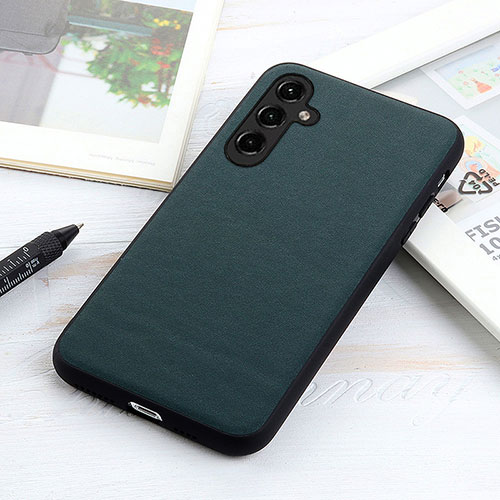 Soft Luxury Leather Snap On Case Cover B02H for Samsung Galaxy A14 5G Green