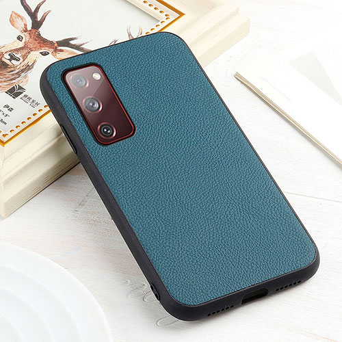 Soft Luxury Leather Snap On Case Cover B02H for Samsung Galaxy S20 FE (2022) 5G Green