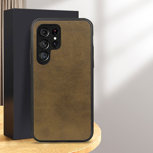 Soft Luxury Leather Snap On Case Cover B03H for Samsung Galaxy S24 Ultra 5G Green