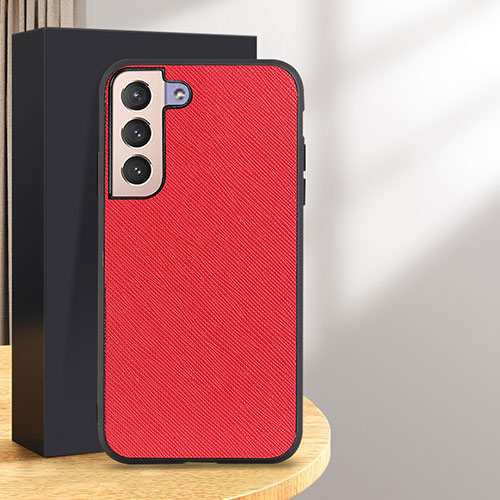 Soft Luxury Leather Snap On Case Cover B03H for Samsung Galaxy S25 5G Red