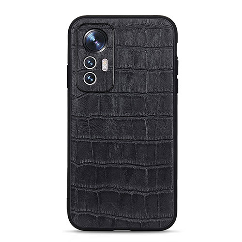 Soft Luxury Leather Snap On Case Cover B04H for Xiaomi Mi 12X 5G Black