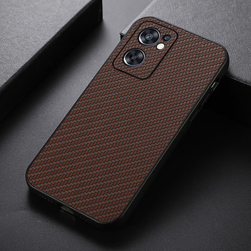 Soft Luxury Leather Snap On Case Cover B05H for Oppo Reno7 SE 5G Brown