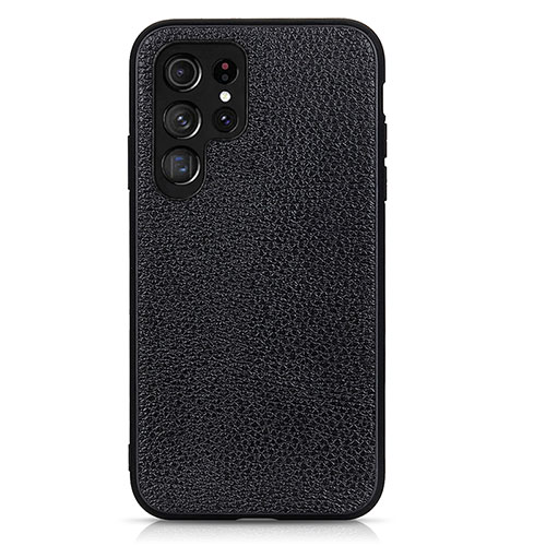 Soft Luxury Leather Snap On Case Cover B05H for Samsung Galaxy S21 Ultra 5G Black