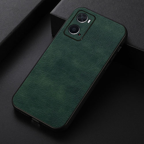 Soft Luxury Leather Snap On Case Cover B06H for Oppo A76 Green