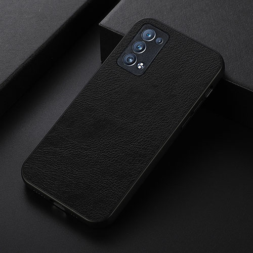 Soft Luxury Leather Snap On Case Cover B06H for Oppo Reno6 Pro 5G Black