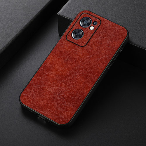 Soft Luxury Leather Snap On Case Cover B07H for Oppo Reno7 SE 5G Brown