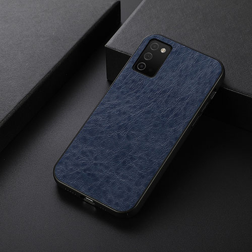 Soft Luxury Leather Snap On Case Cover B07H for Samsung Galaxy A02s Blue