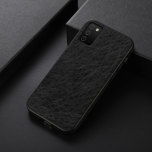 Soft Luxury Leather Snap On Case Cover B07H for Samsung Galaxy M02s Black