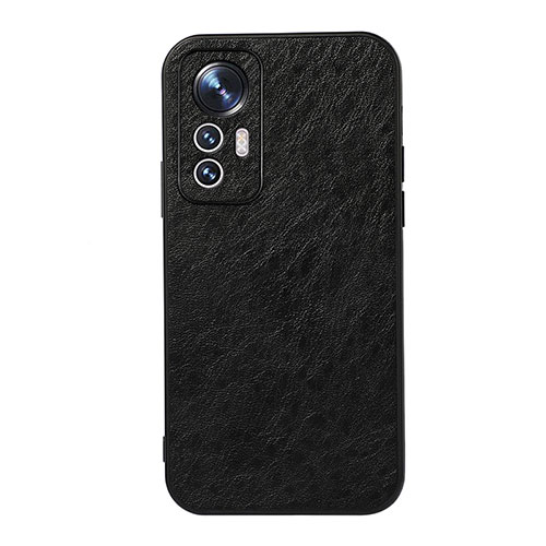 Soft Luxury Leather Snap On Case Cover B07H for Xiaomi Mi 12S 5G Black