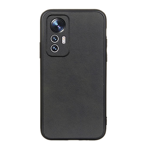 Soft Luxury Leather Snap On Case Cover B08H for Xiaomi Mi 12 Pro 5G Black