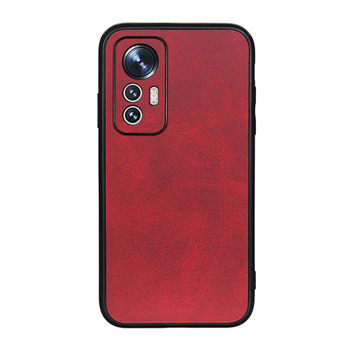 Soft Luxury Leather Snap On Case Cover B08H for Xiaomi Mi 12S 5G Red