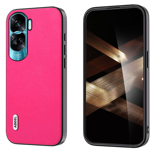 Soft Luxury Leather Snap On Case Cover BH1 for Huawei Honor 90 Lite 5G Hot Pink