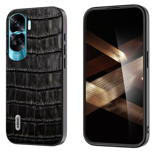 Soft Luxury Leather Snap On Case Cover BH4 for Huawei Honor 90 Lite 5G Black