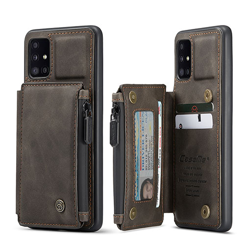 Soft Luxury Leather Snap On Case Cover C01S for Samsung Galaxy M40S Brown