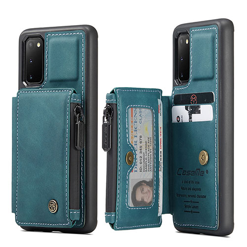 Soft Luxury Leather Snap On Case Cover C01S for Samsung Galaxy S20 5G Blue