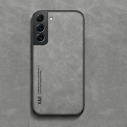 Soft Luxury Leather Snap On Case Cover C02 for Samsung Galaxy S25 Plus 5G Gray