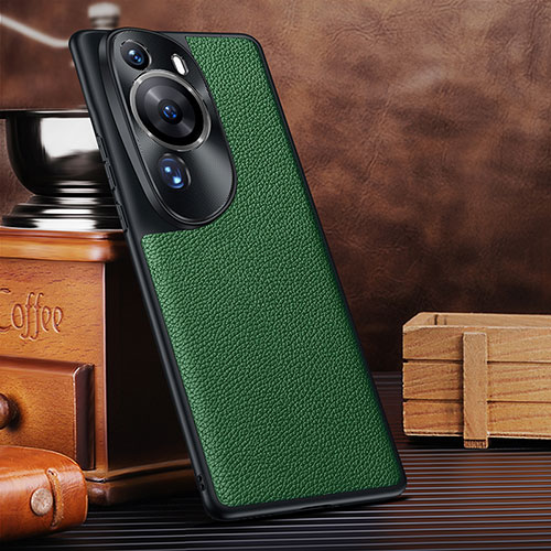 Soft Luxury Leather Snap On Case Cover DL1 for Huawei P60 Art Green