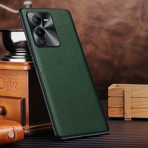 Soft Luxury Leather Snap On Case Cover DL1 for Vivo V25 Pro 5G Green