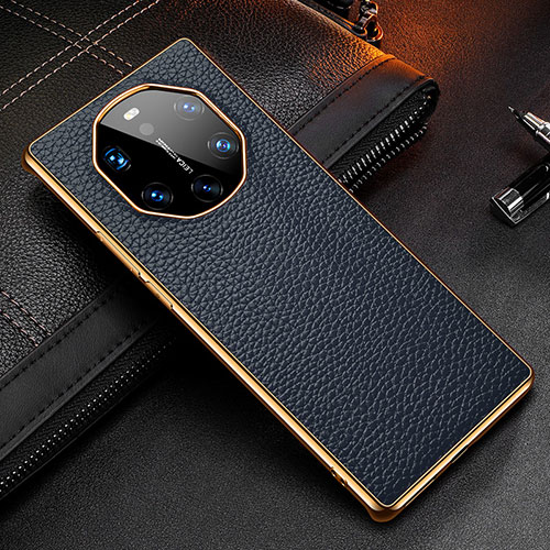 Soft Luxury Leather Snap On Case Cover DL2 for Huawei Mate 40 RS Blue