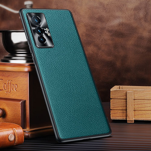 Soft Luxury Leather Snap On Case Cover DL2 for Vivo X70 5G Cyan