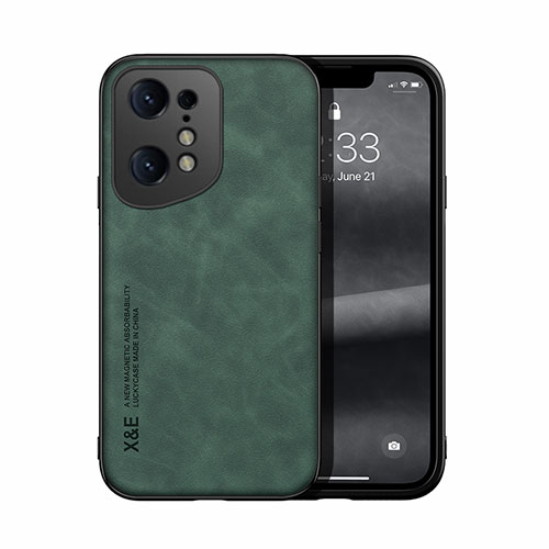 Soft Luxury Leather Snap On Case Cover DY1 for Oppo Find X5 5G Green