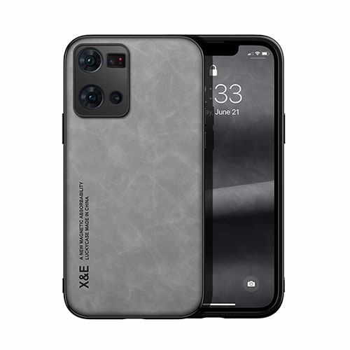 Soft Luxury Leather Snap On Case Cover DY1 for Oppo Reno7 4G Gray