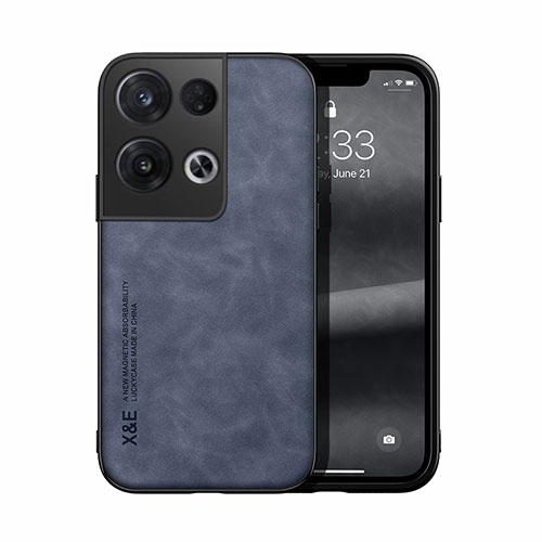 Soft Luxury Leather Snap On Case Cover DY1 for Oppo Reno9 Pro+ Plus 5G Blue