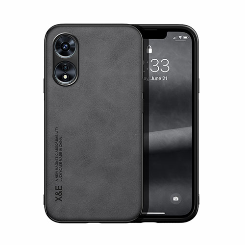 Soft Luxury Leather Snap On Case Cover DY2 for Oppo A78 5G Black