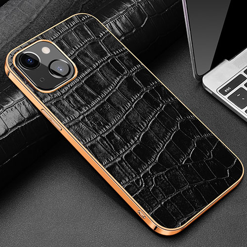 Soft Luxury Leather Snap On Case Cover for Apple iPhone 13 Mini Black