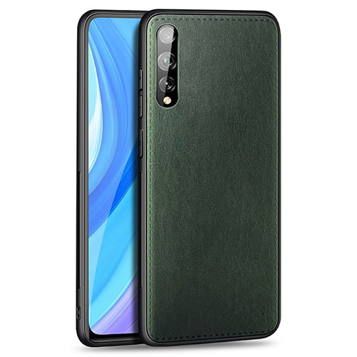 Soft Luxury Leather Snap On Case Cover for Huawei Enjoy 10S Green