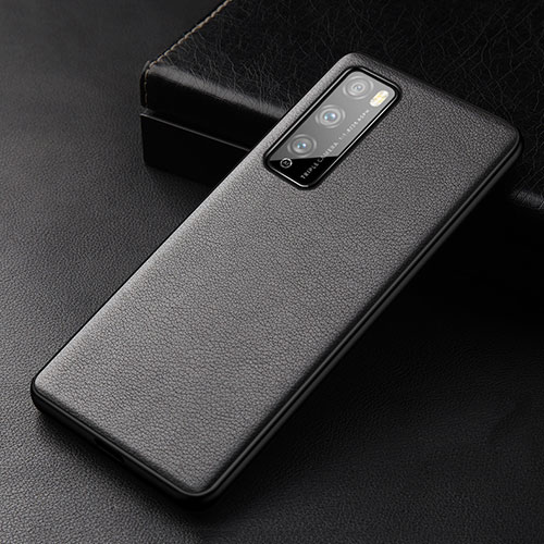 Soft Luxury Leather Snap On Case Cover for Huawei Enjoy Z 5G Black