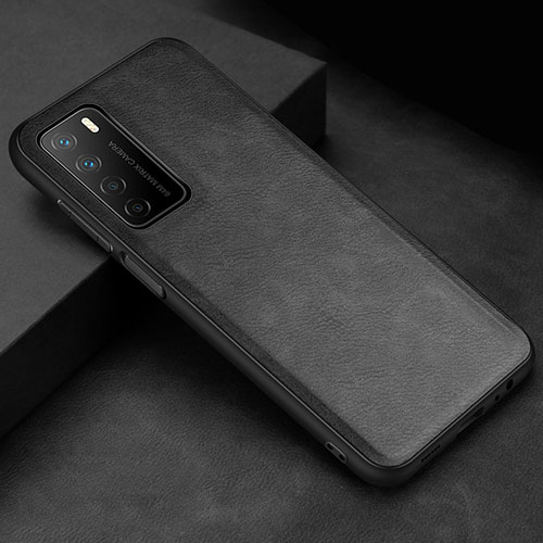 Soft Luxury Leather Snap On Case Cover for Huawei Honor Play4 5G Black