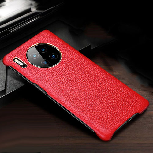 Soft Luxury Leather Snap On Case Cover for Huawei Mate 30 Pro 5G Red