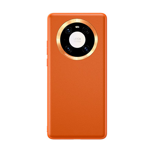 Soft Luxury Leather Snap On Case Cover for Huawei Mate 40E Pro 4G Orange