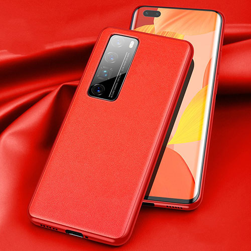 Soft Luxury Leather Snap On Case Cover for Huawei Nova 7 Pro 5G Red