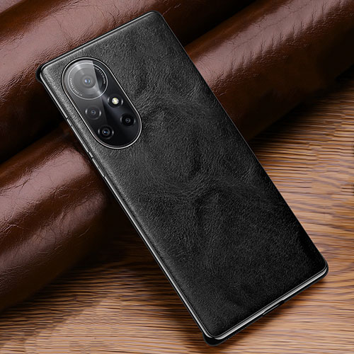 Soft Luxury Leather Snap On Case Cover for Huawei Nova 8 Pro 5G Black