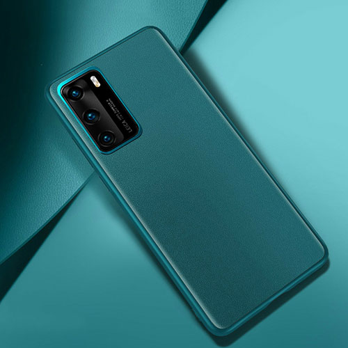 Soft Luxury Leather Snap On Case Cover for Huawei P40 Green