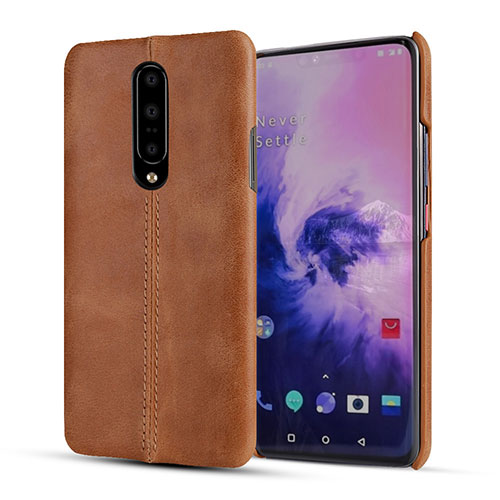 Soft Luxury Leather Snap On Case Cover for OnePlus 7 Pro Orange