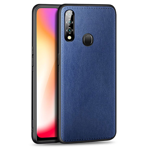 Soft Luxury Leather Snap On Case Cover for Oppo A8 Blue