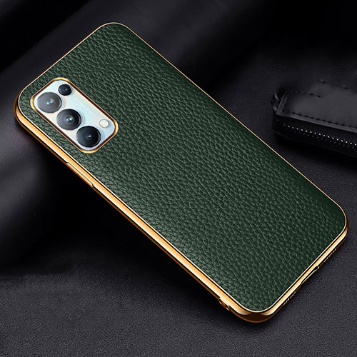 Soft Luxury Leather Snap On Case Cover for Oppo Find X3 Lite 5G Green