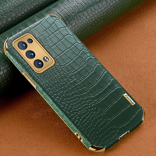 Soft Luxury Leather Snap On Case Cover for Oppo Reno6 Pro 5G Green