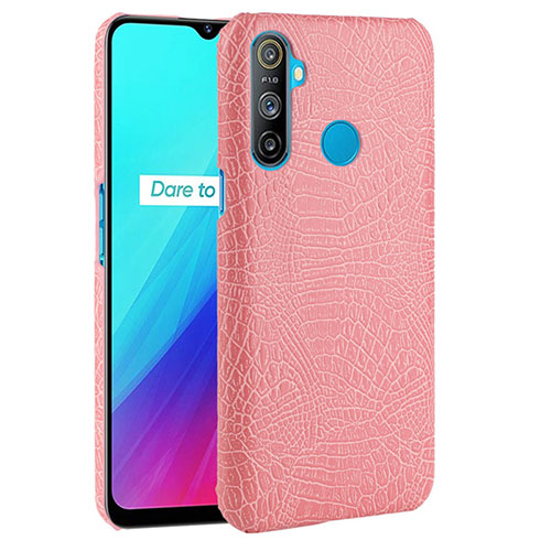 Soft Luxury Leather Snap On Case Cover for Realme C3 Pink