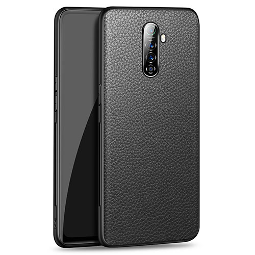 Soft Luxury Leather Snap On Case Cover for Realme X2 Pro Black