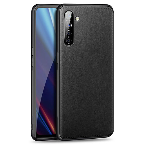 Soft Luxury Leather Snap On Case Cover for Realme XT Black