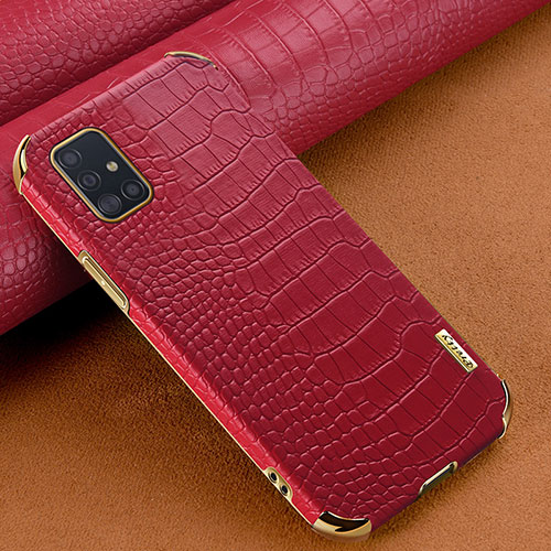 Soft Luxury Leather Snap On Case Cover for Samsung Galaxy A51 4G Red