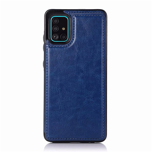 Soft Luxury Leather Snap On Case Cover for Samsung Galaxy A51 5G Blue
