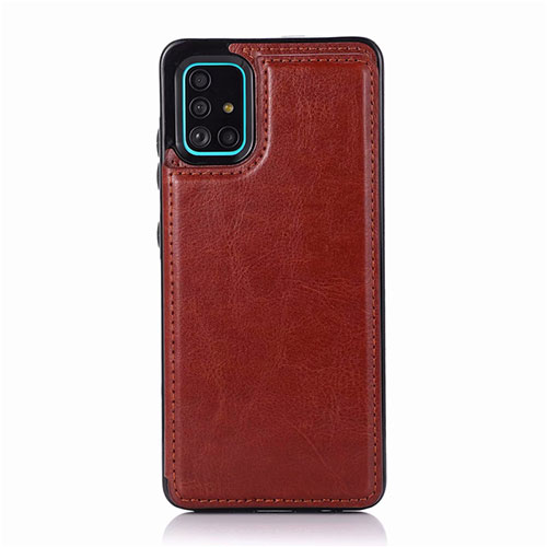 Soft Luxury Leather Snap On Case Cover for Samsung Galaxy A51 5G Brown