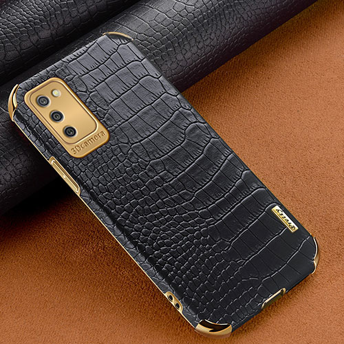 Soft Luxury Leather Snap On Case Cover for Samsung Galaxy M02s Black